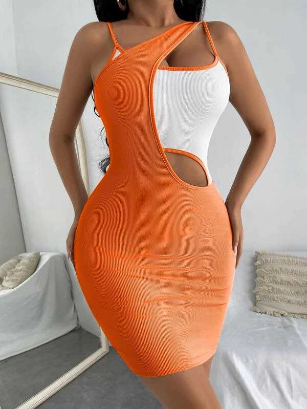 Two Tone 2 In 1 Bodycon Dress