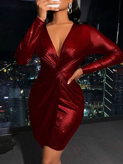 Twist Front Bodycon Dress