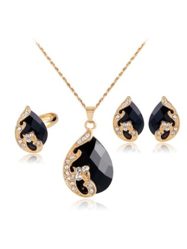 Rhinestone Water-drop Jewelry Set