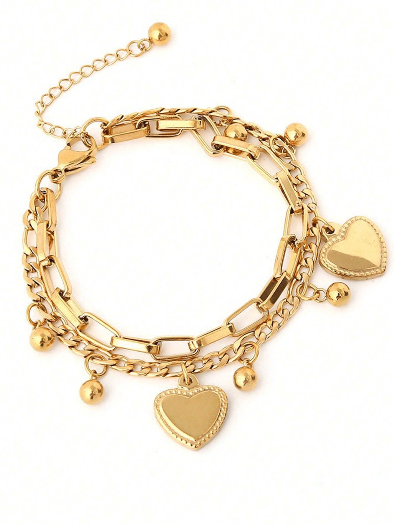 Butterfly & Heart Pendant Bracelet