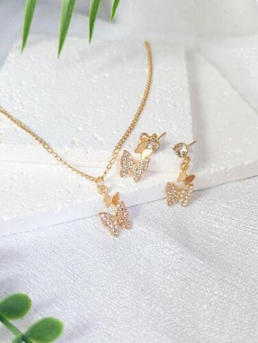 3pcs Rhinestone Butterfly Set
