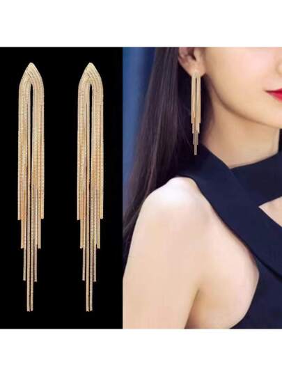 Long Tassel Dangle Earrings