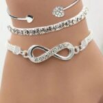3pcs Rhinestone Heart & Infinity Bracelets