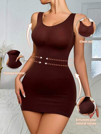 Crew Neck Sleeveless Sexy Bodycon Dress